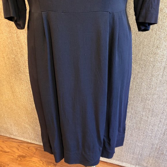 Antique Black Dress With Beaded Upper Bodice, Zippered Back and 3/4 Sleeves - Picture 10 of 16